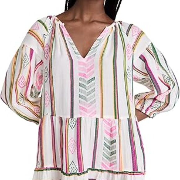 Anthropologie VELVET By Graham & Spencer Jade V-Neck Dress, Multi Color - Picture 3 of 13